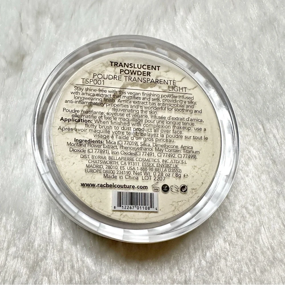 NEW Rachel Couture Translucent Loose Setting Finishing Powder Light 8g